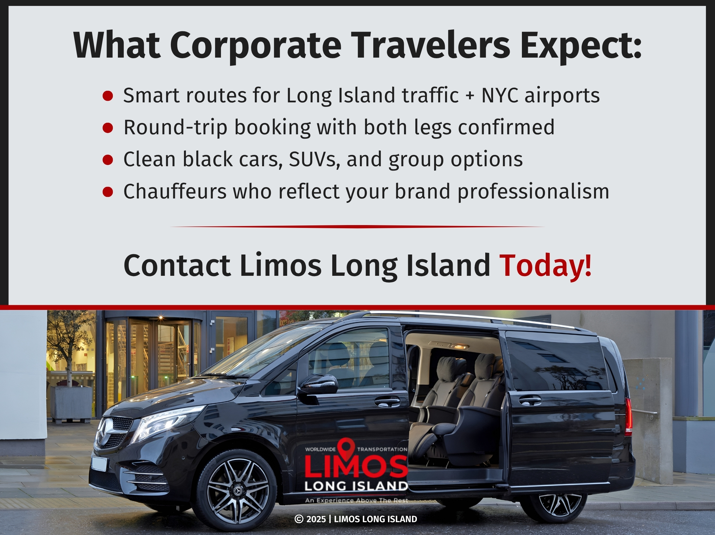 A black Mercedes-Benz van parked outside a building with its sliding door open.