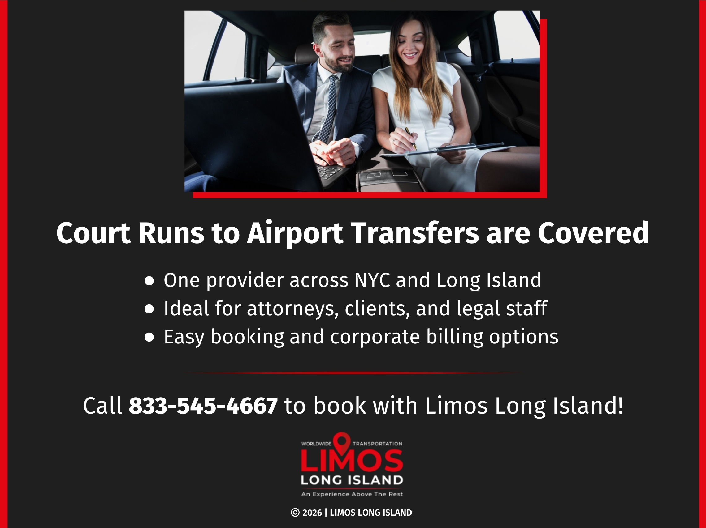 A man and woman sit in the back of a car, working together with a laptop and clipboard.