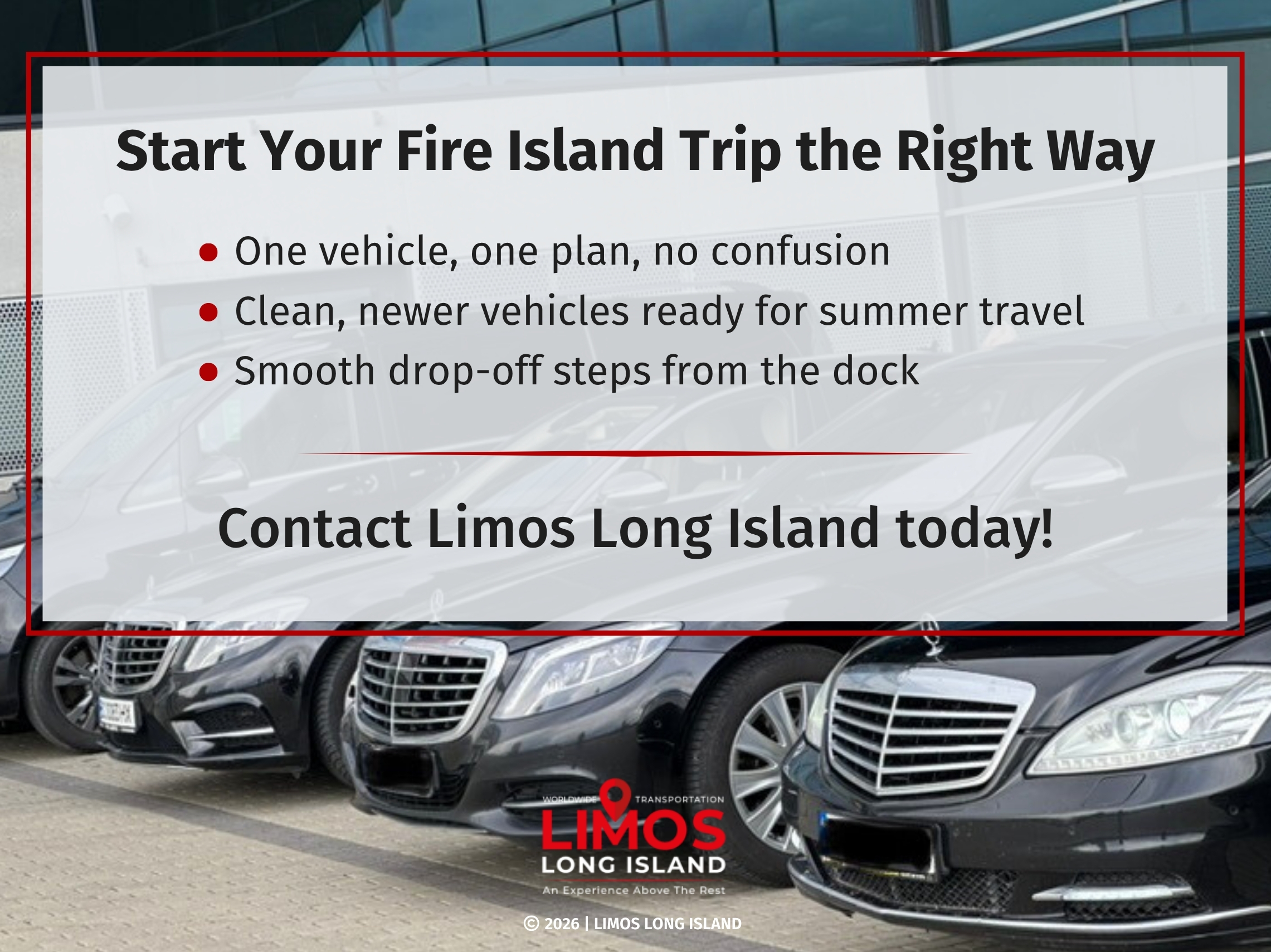 A row of black luxury cars is parked outside a modern building.